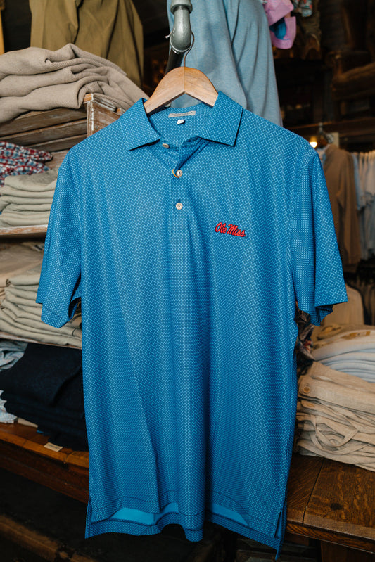 Blue Combo Geometric Dot Gameday Polo
