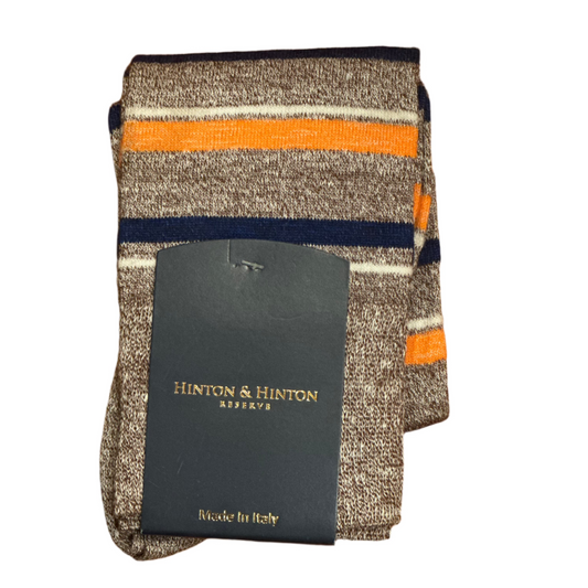 Tri Color Stripe Socks (Orange/Blue)
