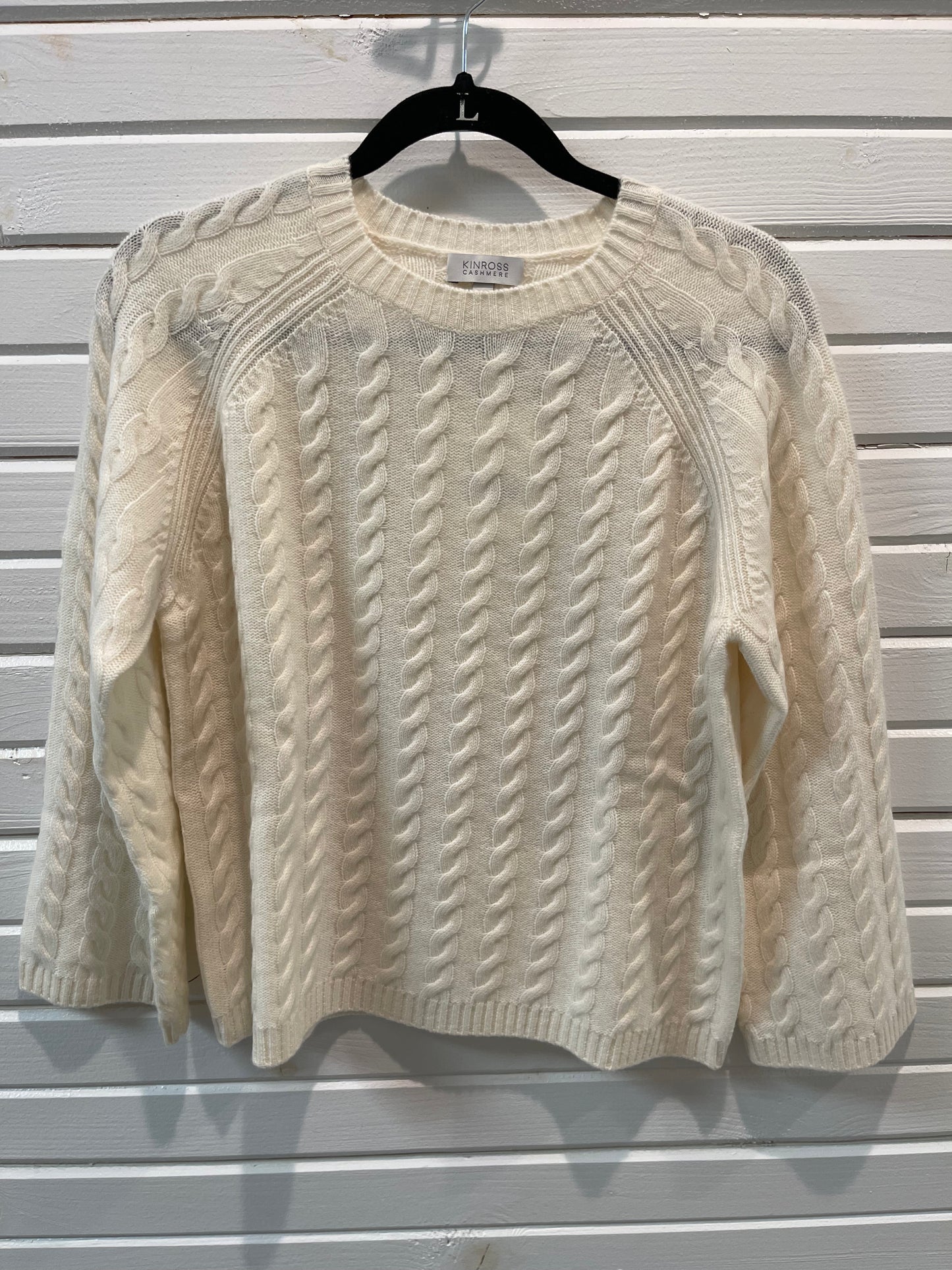 CABLE RAGLAN CREW IVORY