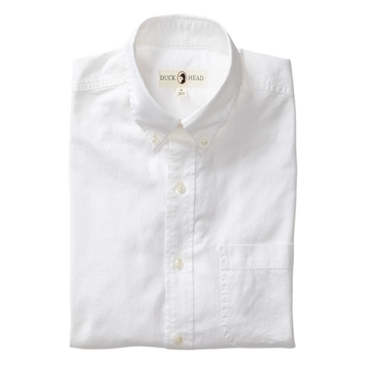 Cotton Oxford Sport Shirt - Morris Solid (White)