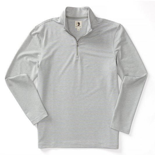 Wakeman Stripe Performance ¼ Zip (Limestone Gray Heather)
