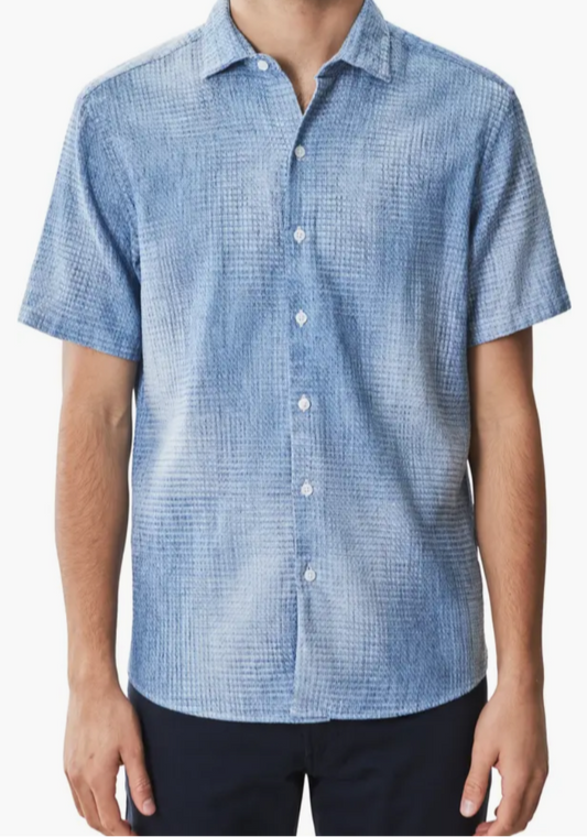 Ferris Short Sleeve Woven Shirt (Blue)