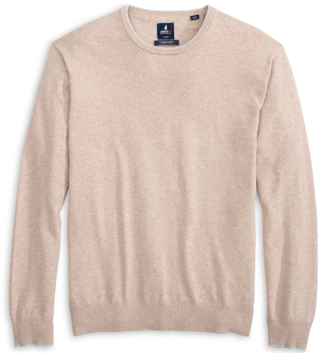Wren Plaited Cotton Blend Crewneck Sweater (Sand)