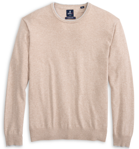 Wren Plaited Cotton Blend Crewneck Sweater (Sand)
