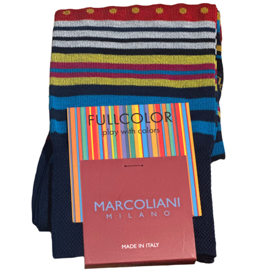 Stripes and Polka Socks (Navy Red)