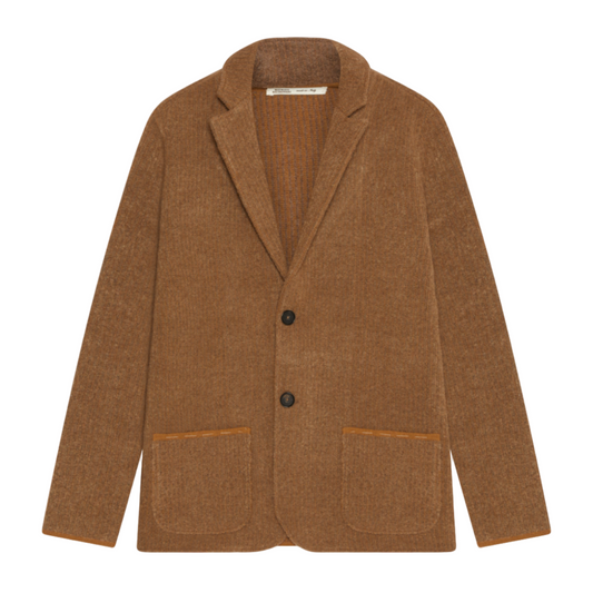 Two-Button Pinstripe Swacket (Brown Sugar)