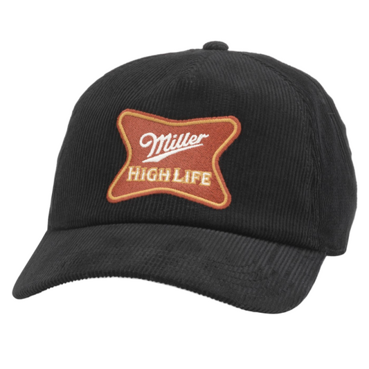 Roscoe Corduroy Hat - Miller High Life (Black)