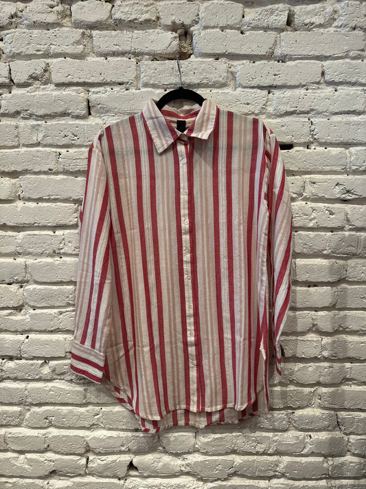 OVERSIZED STRIPE BEACH SHIRT