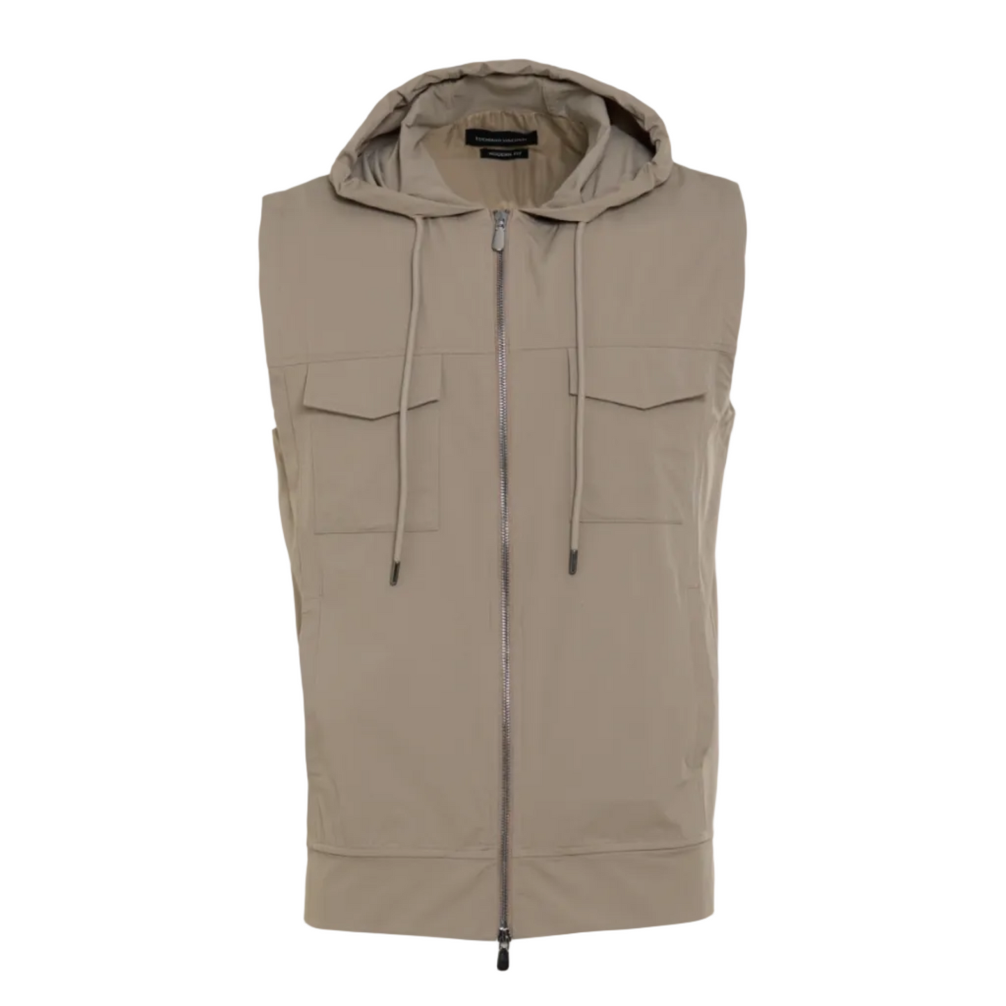 Luchiano Visconti Hooded Vest (Beige)