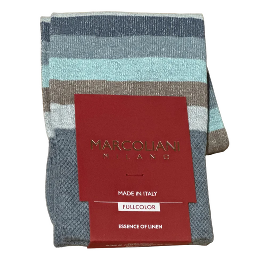 Linen & Cotton Tonal Stripe Socks (Maldive)