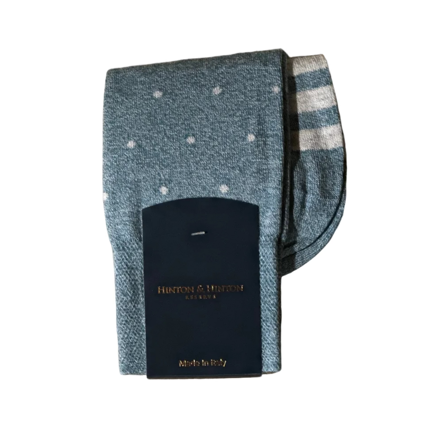 White Dot Socks (Turquoise/Light Grey)
