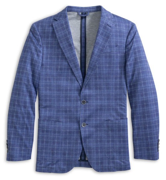 Adonis Top Shelf Plaid Knit Sport Coat (Navy)