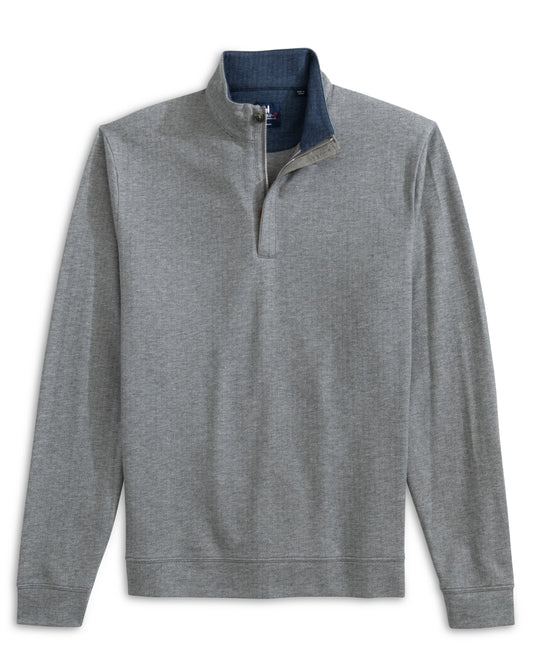 Rubin Herringbone Cashmere Blend 1/4 Zip Pullover (Charcoal)