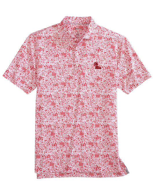 Ole Miss Tailgater 2.0 Printed Jersey Performance Polo (Red)