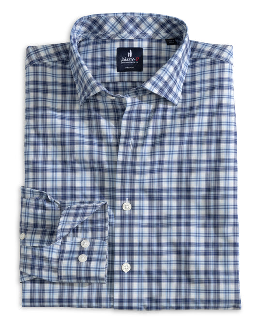 Featherweight Performance Button Down Shirt - Donovan (Navy)