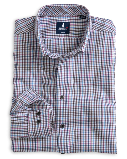 Natural Performance Button Down Shirt - Adelson (Coffee)