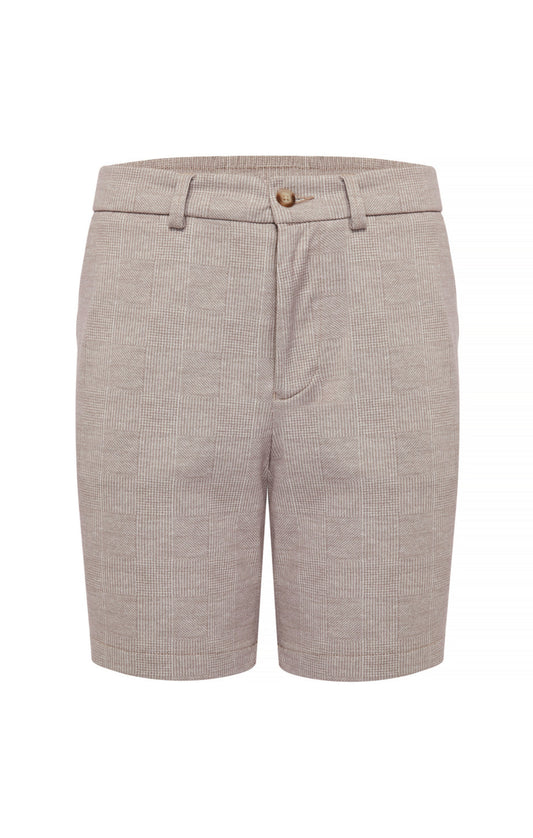 Beige Plaid Performance Knit Short