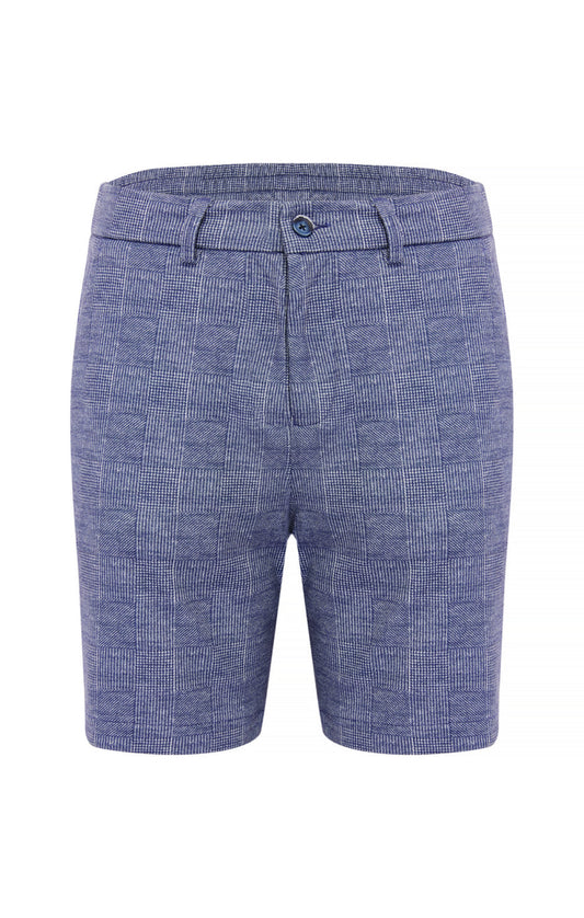 Navy Plaid Performance Knit Short