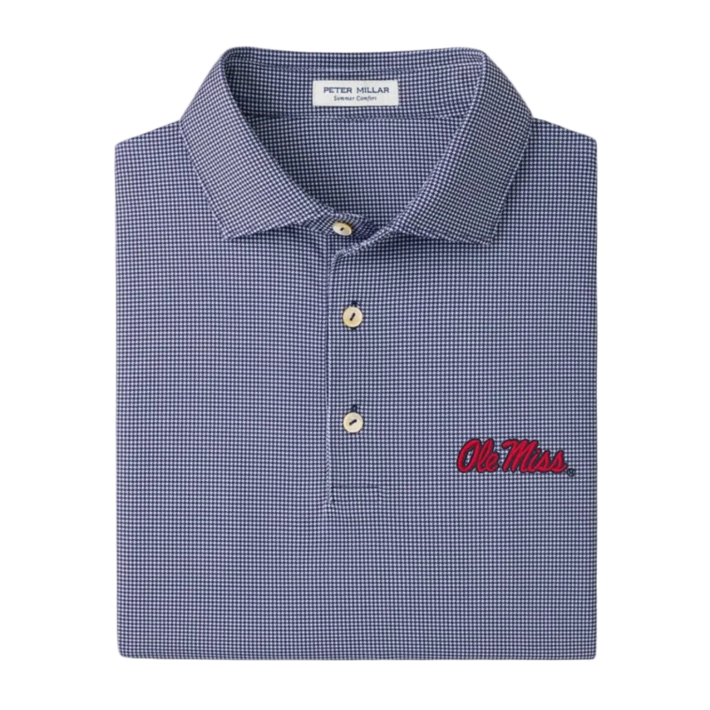 Ole Miss Border Performance Jersey Polo (Navy)