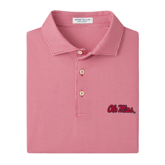 Ole Miss Border Performance Jersey Polo (RED3)