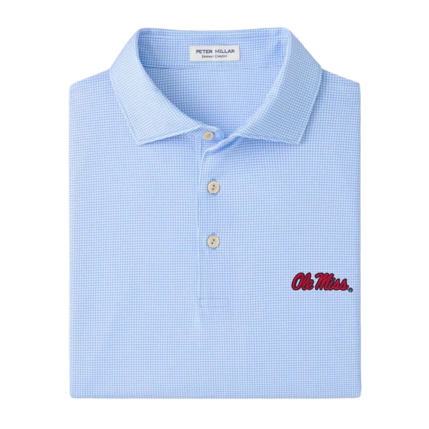 Ole Miss Border Performance Jersey Polo (Cottage Blue)