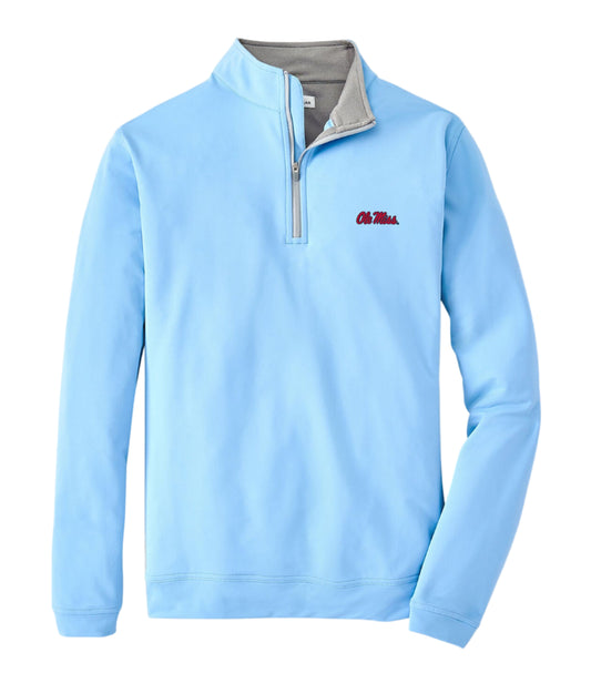 Ole Miss Perth Performance Quarter-Zip (Cottage Blue)