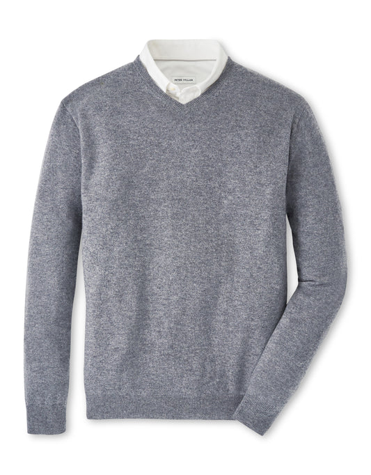 Crown Heritage Cashmere V-Neck Sweater (Oslo Grey)