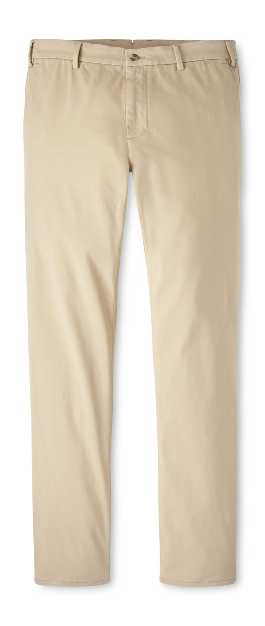 Signature Sateen Flat Front Trouser (Khaki)