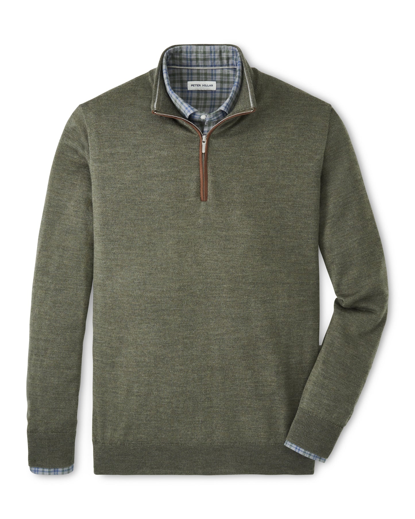 Autumn Crest Suede Trim Quarter-Zip (Basil)