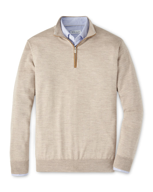 Autumn Crest Suede Trim Quarter-Zip (Light Elm)