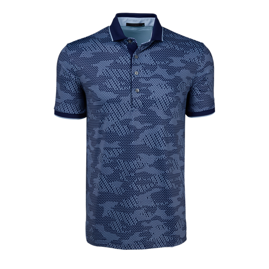 Icon Camo Short Sleeve Polo (Maltese Blue)