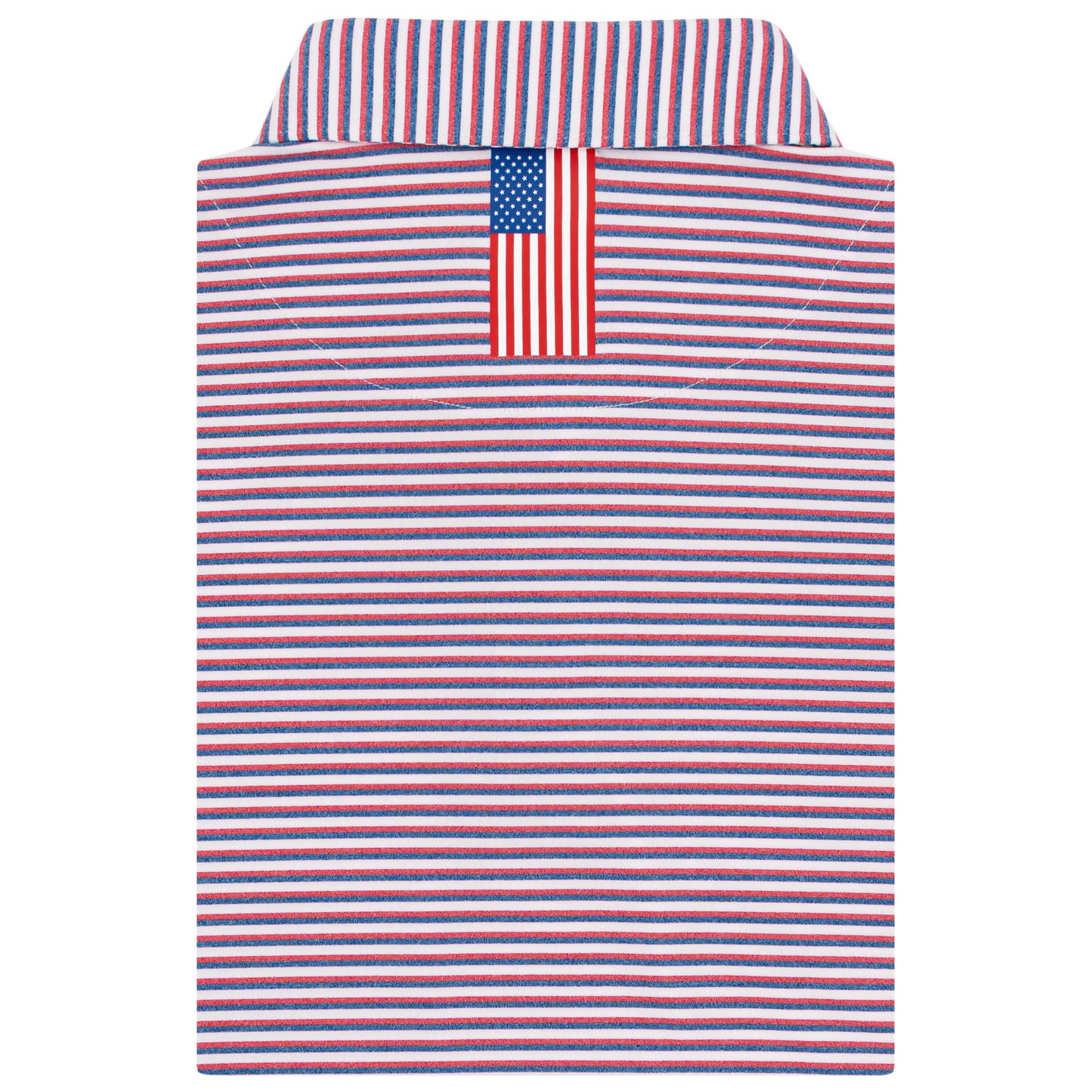 The Spacious Skies Heather Stripe Performance Polo (Classic Red/Ocean Blue/White)