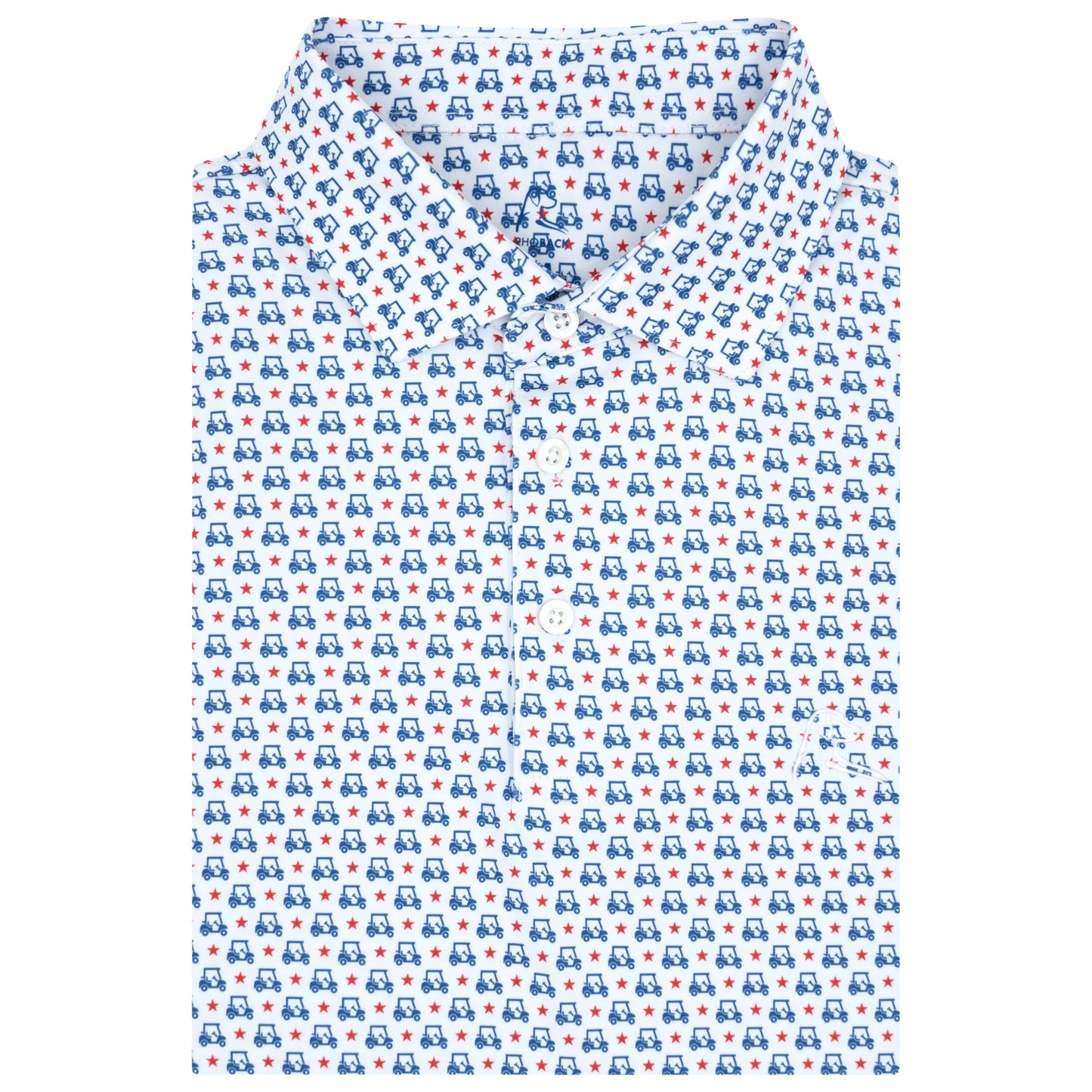 The Stars & Carts Performance Polo (White/Short Stop Blue - USA)