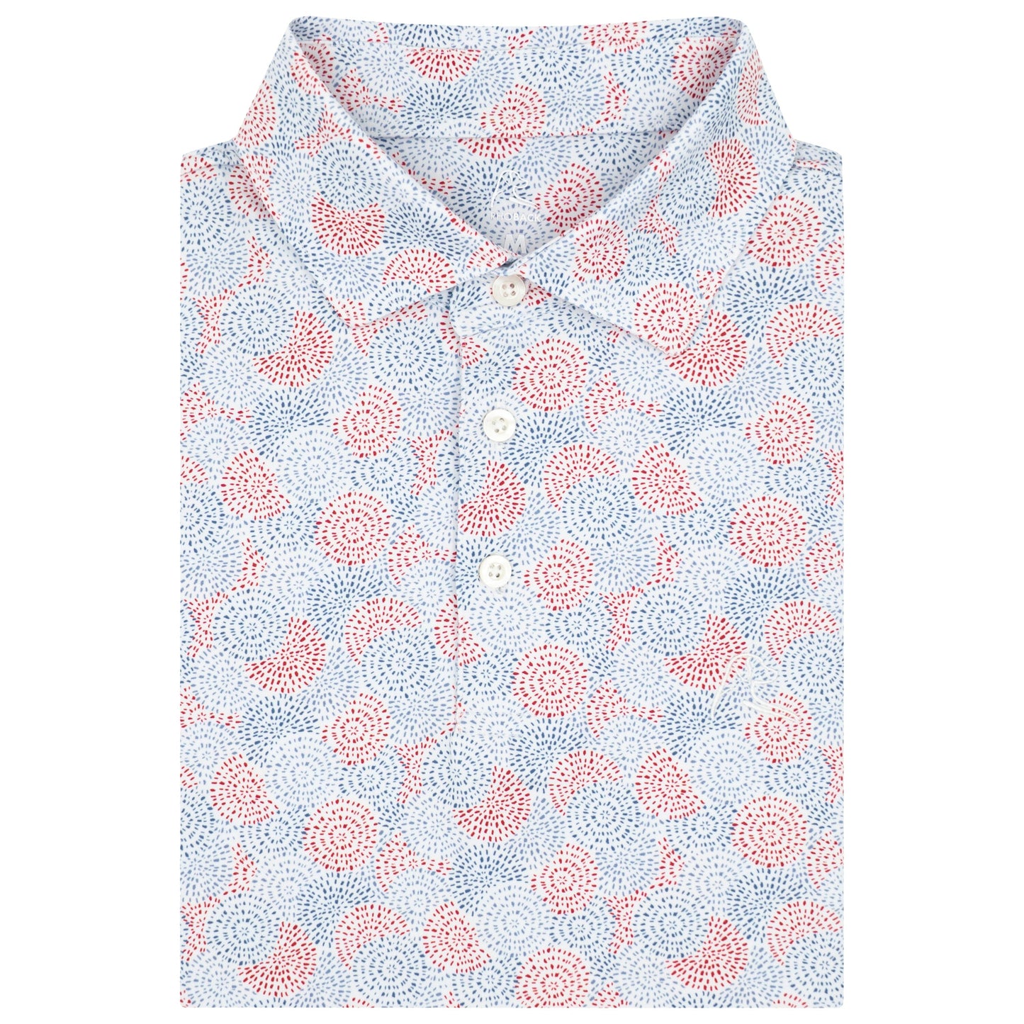 The Burst Performance Polo (White/Caicos Blue)