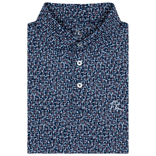 The Tee Plaid 2.0 Performance Polo (Fleet Navy/Baby Blue - USA)