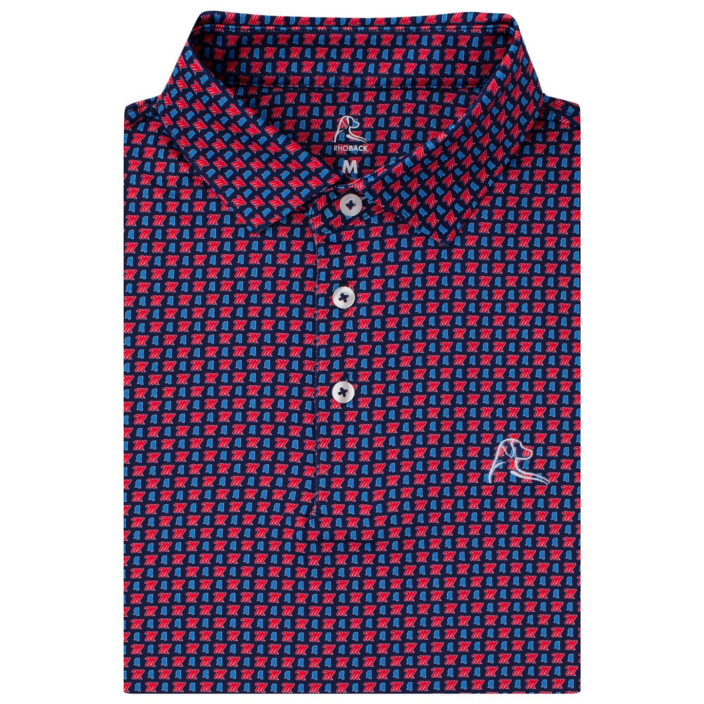 The Ole Miss Hotty Toddy Polo (Indigo Blue/Cherry Red)