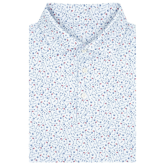 The Mulligan Performance Polo (White - USA)
