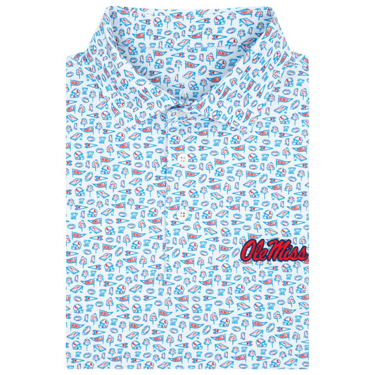 The Ole Miss Gameday 2.0 Polo (White/Birdie Blue)