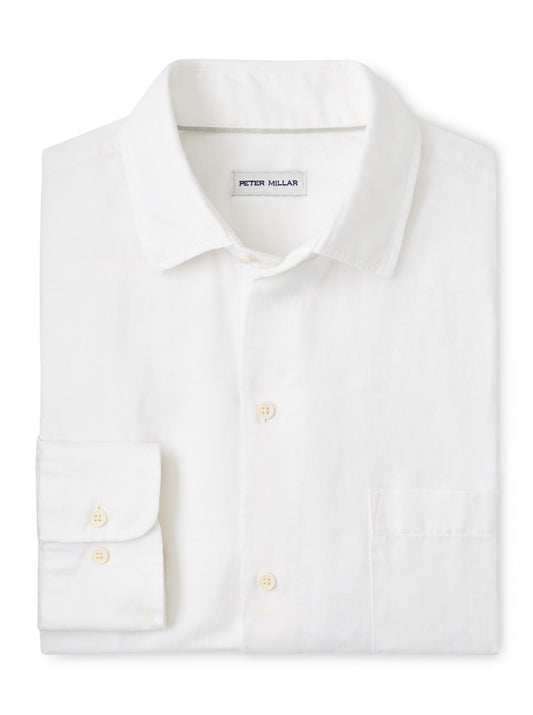 Canal Linen Cotton Sport Shirt (White)