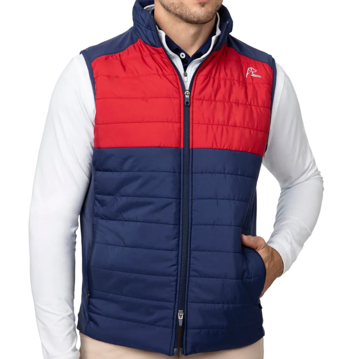Fulton Performance Vest (Colorblock - Fleet Navy/Cardinal Red - USA)