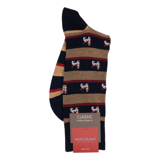 Bassethound Socks (Navy Brown)