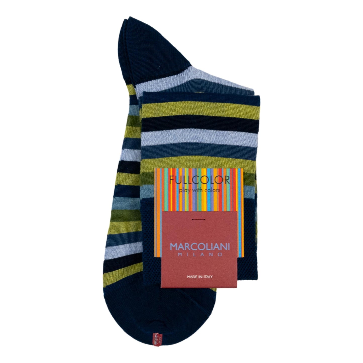 Rainbow Stripe Socks (Navy Green)