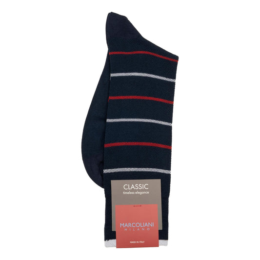 Sailor Stripe Socks (Navy/Red)