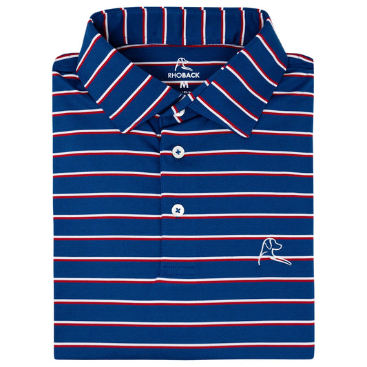 The Old Glory Stripe Polo (Ocean Blue/Classic Red/White)