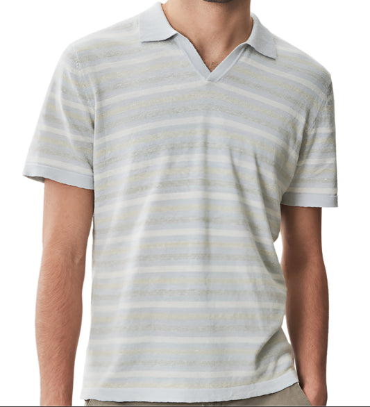 Lesko Open Collar Sweater Polo (Olive)