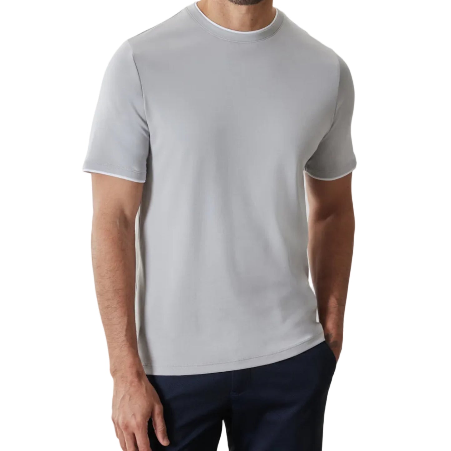 The Barakett Tee with Collar Insert (Chalk)