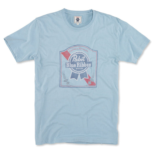Vintage Fade Brass Tacks 2 T-Shirt - Pabst Blue Ribbon (Light Blue)