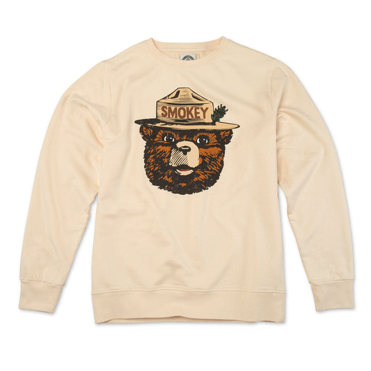 Sunday Fleece Crewneck Sweatshirt - Smokey Bear (Cream)