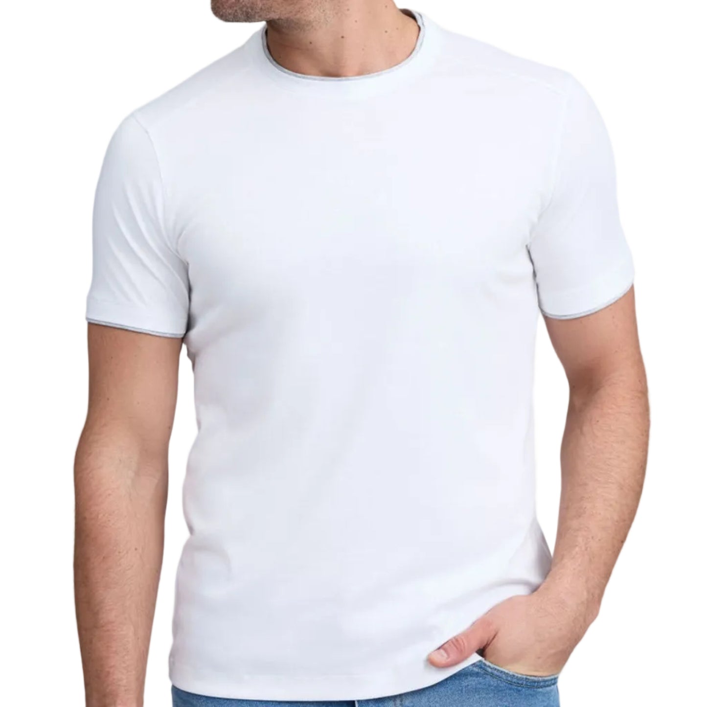 Raffi Double Collar Crew (White)