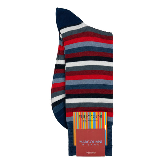 Rainbow Stripe Socks (Denim Tomato)